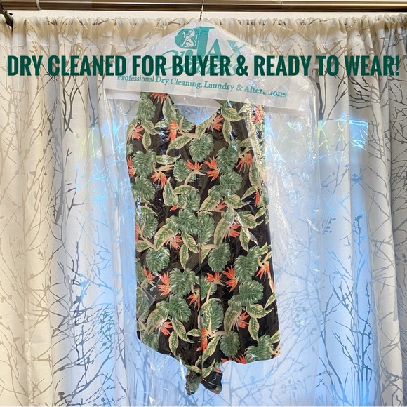 For love and lemons black green Hawaiian floral print sleeveless aloha romper - Picture 12 of 12